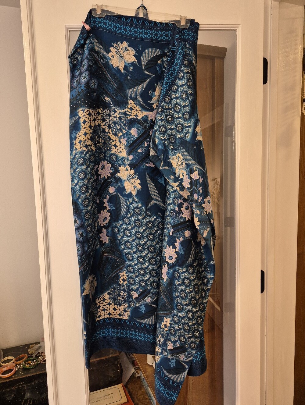 VICTORIA'S SECRET Y2K 100% Silk Sarong Swim Cover Up Blue